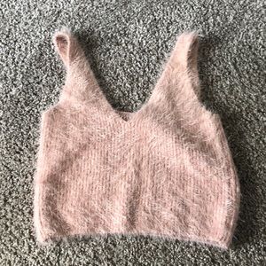 Bradely Michelle Pink Fuzzy Crop-top (size S)
